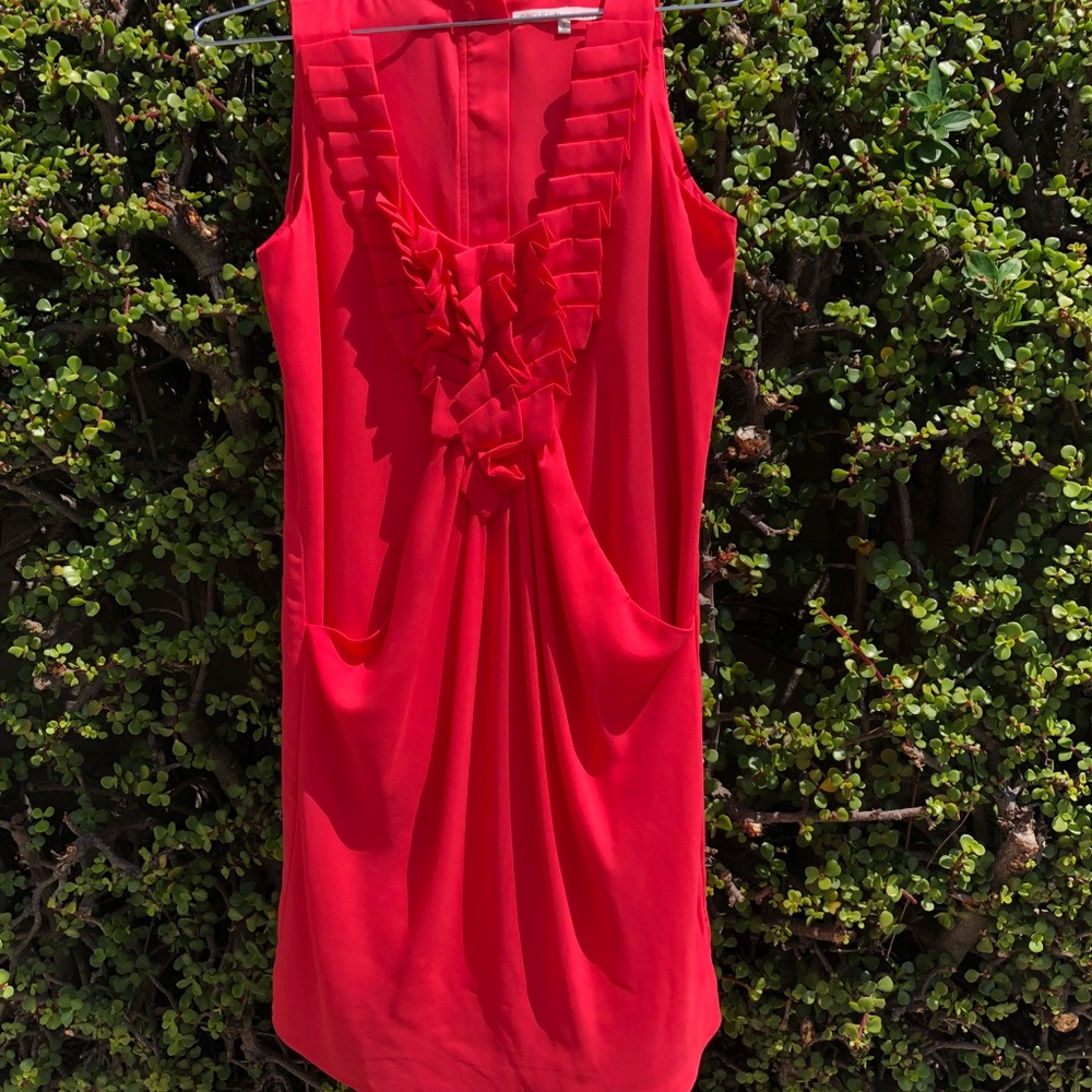 RACHEL Rachel Roy ruffled sleeveless dress coral